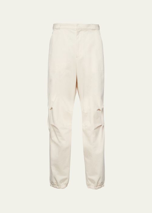 Men's Elasticized-Hem Straight-Leg Cotton Pants