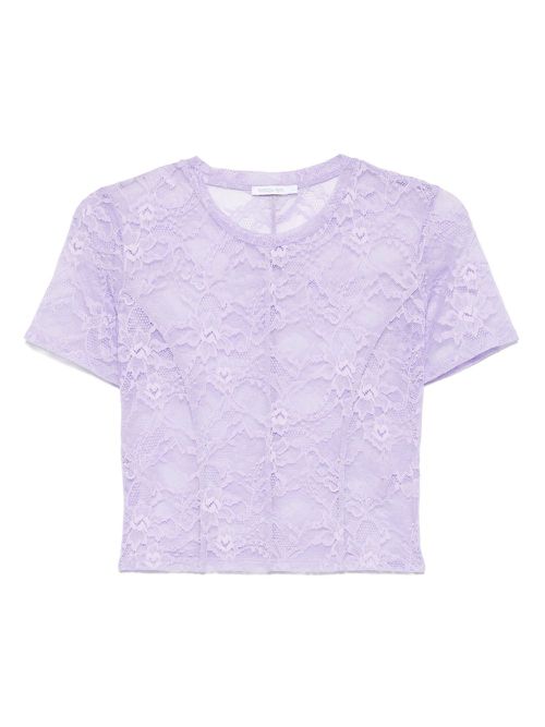 Lace jersey T-shirt - Purple
