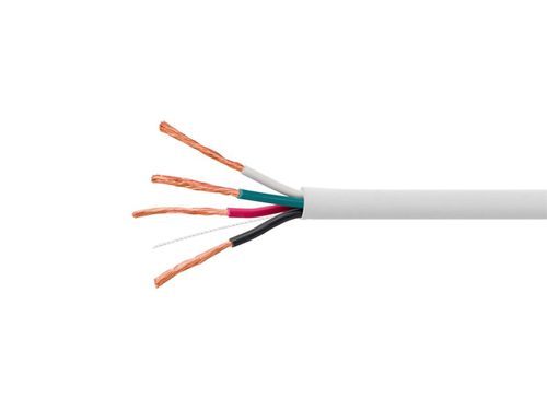 Speaker Wire, CL2 Rated, 4-Conductor, 16AWG, 1000ft, White