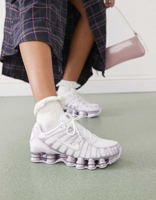 Shox TL sneakers in white and purple