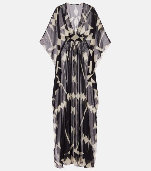 Printed georgette maxi dress