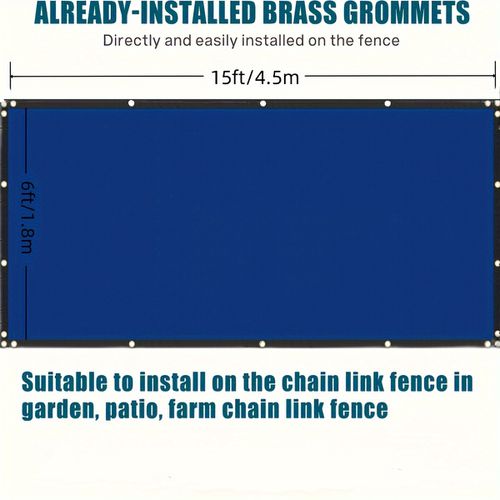 TEMU 6x50ft Fence Privacy Screen, Heavy Duty Privacy Fence Screen, Outdoor Shade Cloth Mesh Barrier, Cable Zip Ties Included, Blue