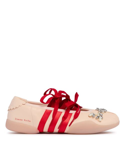 Simone Rocha x Pink Embellished Ballerina Flats