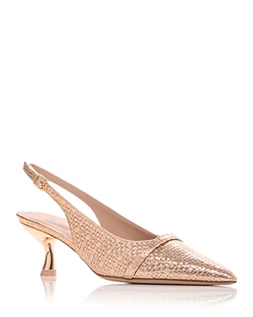 Women's Jama Embossed Slingback Kitten Heel Pumps