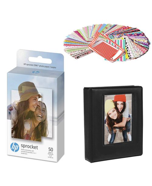 "Sprocket Sticky Back Zink Photo Paper 2x3"" (50 Sheets) Starter Bundle - White"