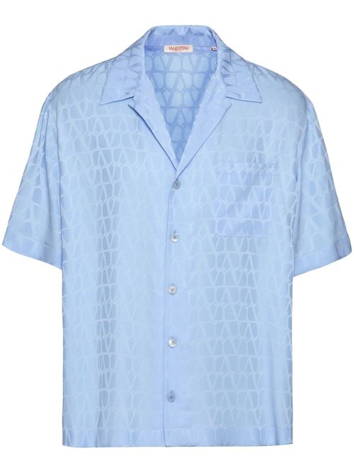 Toile Iconographe-jacquard silk shirt - Blue