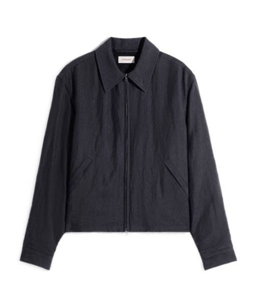 Short blouson in viscose-linen gabardine