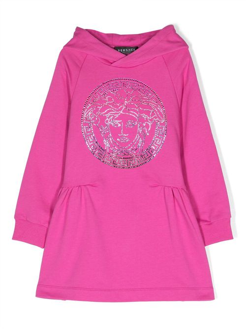 Rhinestone hooded dress - Pink