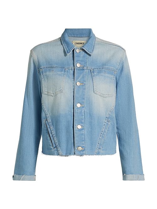 Women's Janelle Slim-Fit Raw-Edge Denim Jacket - Essex