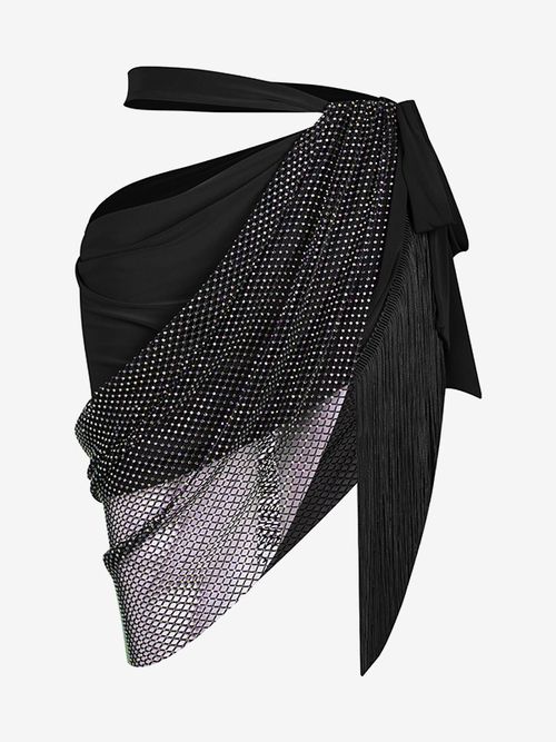 Latin Dance Dresses Black Women's Fringe Dress exy Polyester kirt Dancing Costume