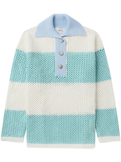 Three-tone cotton polo collar - Neutrals