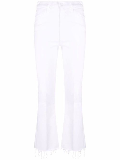 White Flared Ankle Denim Jeans