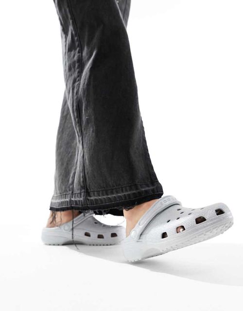 Classic clogs in silver glitter