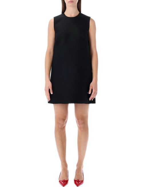 Lace-collar Scuba Mini-dress