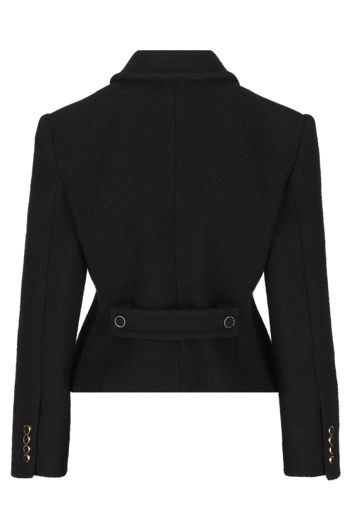 Wool Bouclé Blazer — Black