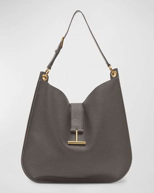 Tara Large Hobo Crossbody in Grained Leather