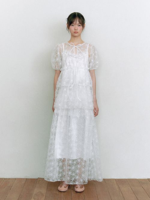 Bridal Meringue Flower Dress_White