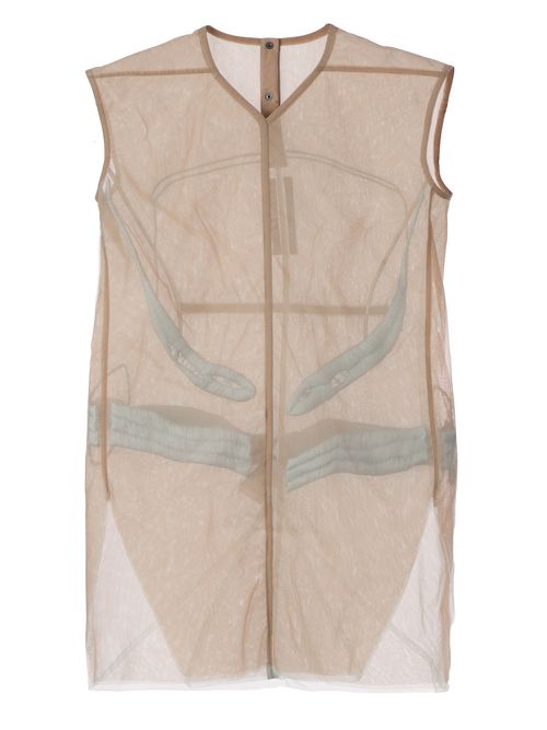 Embroidered sheer dress - Neutrals
