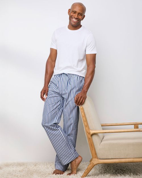 Men's Cotton Woven Trousers in Blue, 100% Cotton