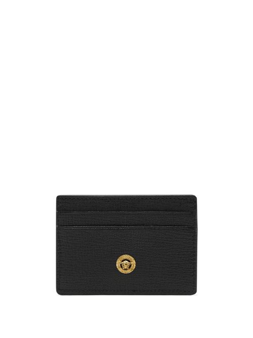 Medusa plaque leather cardholder - Black