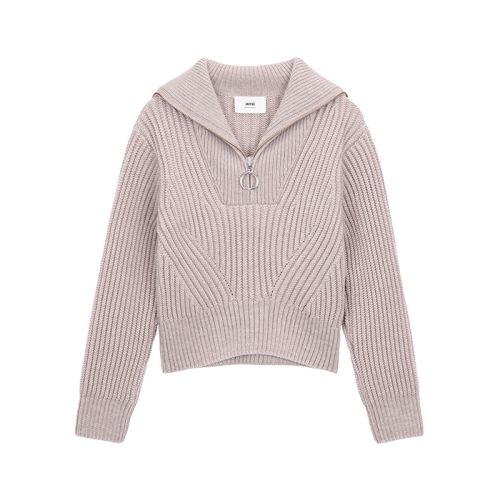 Knitted virgin wool jumper - Neutrals