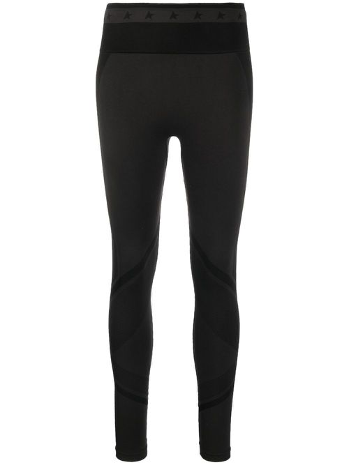 Logo-embellished panelled leggings - Black