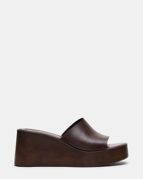 Steve Madden Women's Leora Mule Sandals - Brown - - Leather