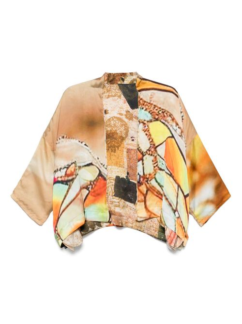 YAVI abstract-print jacket - Orange