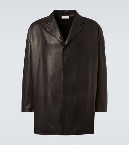 Oversized leather blazer