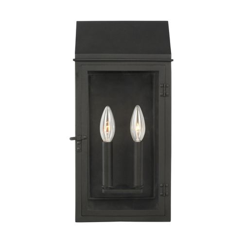 Visual Comfort Studio Hingham 2-Light Outdoor Wall Light in Textured Black by Chapman & Myer