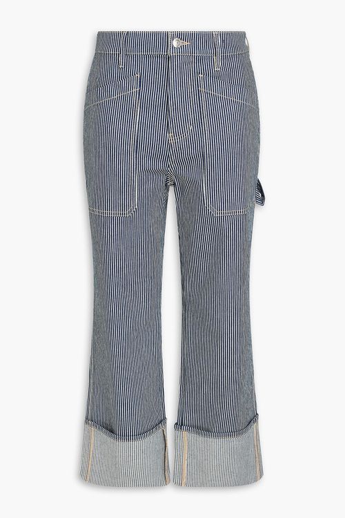 Dylan cropped striped high-rise straight-leg jeans - Blue - 30