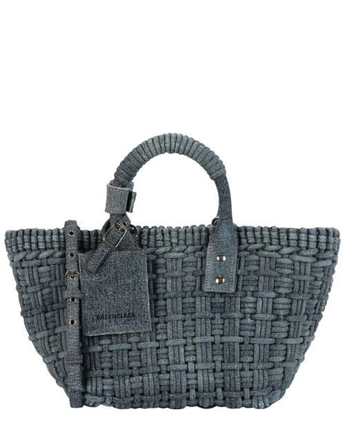 Bistro Xs Leather-Trim Basket Top Handle Bag