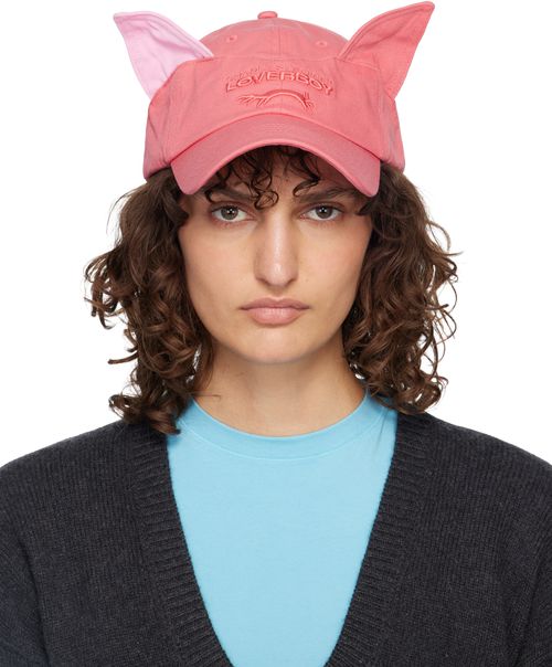 Pink Colour Block Ears Exclusive Cap
