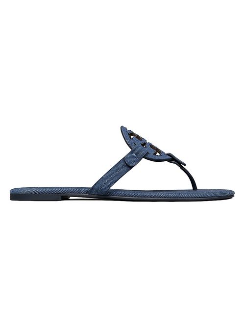 Women's Miller Cotton Denim Flat Sandals - Denim Dusk