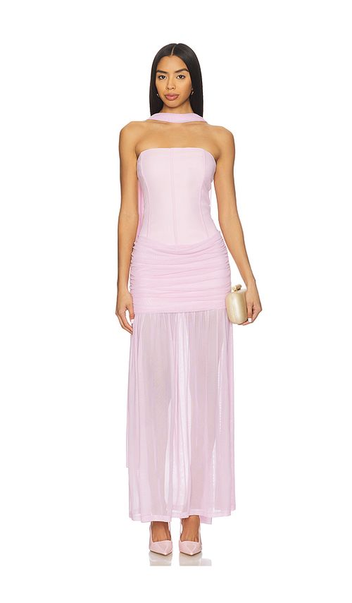 Runaway The Label Lillie Corset Maxi Dress in Pink. XL. Also in L, M