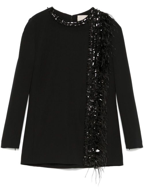 Embroidered cady blouse - Black