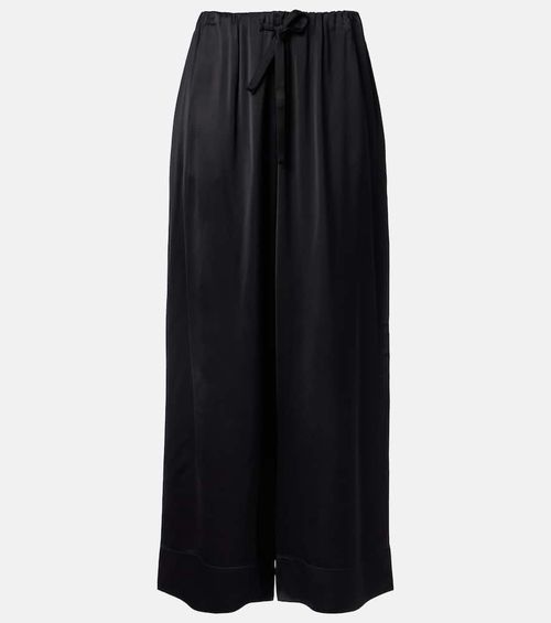 Satin wide-leg pants