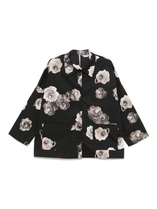 Floral-print shirt - Black