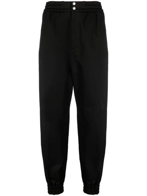 Tapered-leg cotton trousers