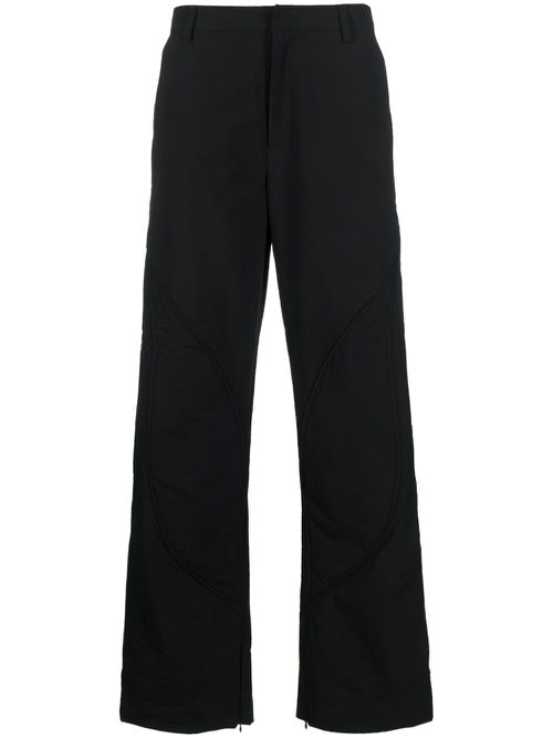 Mid-rise stud-detailing trousers - Black