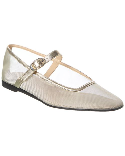 Mesh & Leather Mary Jane Flat