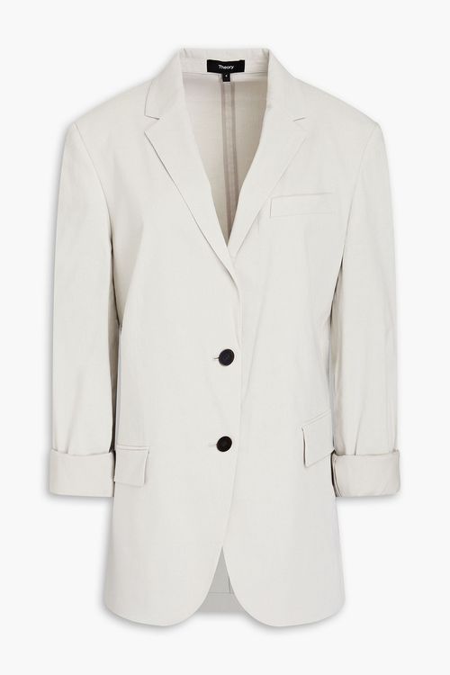 Linen-blend blazer