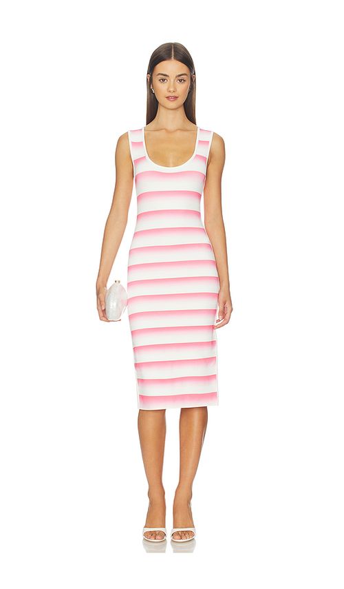 Herve Leger The Clea Midi Dress in Pink. XXS. Also in L
