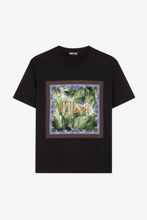 Just Cavalli Palm-print Cotton T-shirt