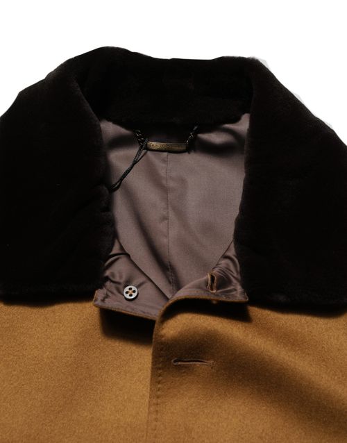 Cashmere & Mink Fur Coat — Brown