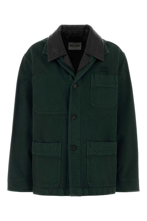 Cotton Denim Jacket — Green