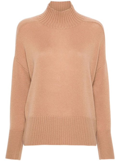 Mock-neck cashmere sweater - Brown