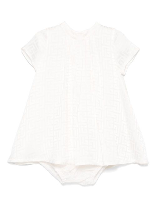 Monogram-pattern dress - White