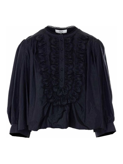 Black Shirt With Frontal Buttons Closure