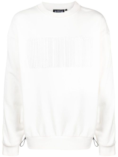 Logo-embroidered panelled sweatshirt - White